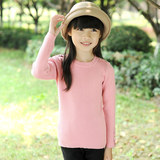2016秋冬季新款韩版儿童上衣 童装纯色针织套头打底衫 女童装毛衣