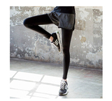 韩版假两件运动长裤跑步健身瑜伽服速干裤紧身打底假两件女九分裤