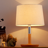 北欧宜家简约铁艺实木台灯 创意美式复古台灯 卧室床头咖啡厅台灯