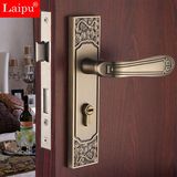 莱普中式室内房门锁把手实木静音锁具三件套装上提反锁欧式木门锁