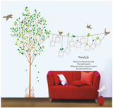 相框树照片墙贴纸温馨卧室绿叶大树贴画客厅沙发背景墙上装饰品