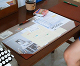 包邮韩国简约超大羊毛毡防滑电脑办公桌垫可收纳键盘垫皮革鼠标垫