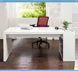 钢琴烤漆电脑桌台式简约现代白色书桌写字台办公桌可定做老板班台