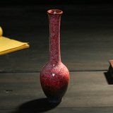 现代家居装饰摆件窑变陶瓷器红插小号花瓶创意时尚迷你桌面工艺品