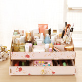木质桌面化妆品收纳储物盒超大容量精致木盒子DIY首饰化妆品盒