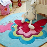 时尚卡通儿童圆形地毯茶几客厅地毯卧室床边玄关手工腈纶地毯定制