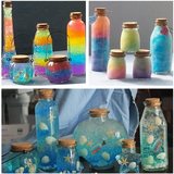 DIY星空瓶全套材料包 星云瓶彩虹瓶许愿瓶子漂流海洋瓶成品玻璃