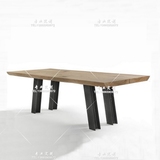 北欧实木 餐桌 设计师长方形 简约原木工作桌洽谈桌个性创意家具