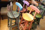 复古KTV高脚做旧实木凳子带靠背吧椅酒吧凳可配餐桌吧台可订直销