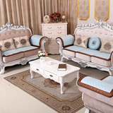 高档淡蓝色冰丝沙发垫 布艺防滑 欧式组合真皮沙发垫 藤席坐垫