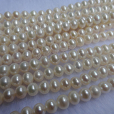 天然淡水珍珠项链7-8mm扁圆形强光无暇半成品diy手工必备厂家批发