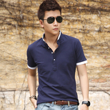 夏季新款韩版青年潮流短袖T恤修身翻领商务休闲青年男装POLO衫