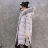 棉服女中长款修身2015冬装新款韩版棉袄加厚毛领棉衣外套女韩国
