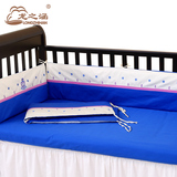 龙之涵婴儿床上用品套件全棉透气纯棉可拆洗宝宝儿童床品床围绣花