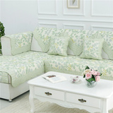 四季全棉绿色沙发垫布艺坐垫绗缝时尚欧式沙发巾防滑田园防滑包邮