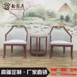 新中式酒店实木餐厅餐椅现代时尚形象椅会所扶手接待休闲书椅家具