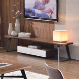 现代简约卧室电视柜组合 简易背景柜条柜 烤漆客厅实木电视柜