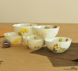 日式骨瓷碗饭碗米饭碗沙拉碗汤碗面碗瓷碗秋实席纹碗陶瓷餐具套装