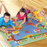儿童正版大富翁游戏棋地毯垫世界中国之旅强手棋毯益智桌游5-10岁