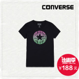 CONVERSE匡威官方 线纹logo印花短袖T恤 女款 10000177