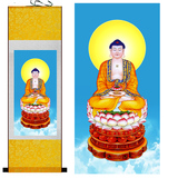 阿弥陀佛像 供奉画像 佛教用品丝绸卷轴挂画 已装裱 特价销售