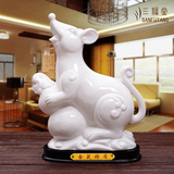 陶瓷老鼠摆件招财客厅装饰品马羊猪工艺品风水白色瓷器摆设礼品