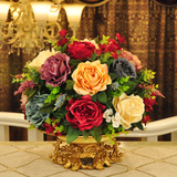 高档欧式花艺套装家居客厅摆设假花装饰高仿真花品质整体花瓶花艺