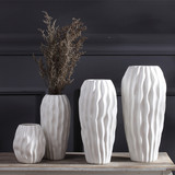 简约现代花瓶陶瓷白色花器白釉亮面工艺品创意电视柜宜家软装饰品