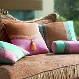 夕子色彩布艺作品集粉紫粉绿平绒多款式田园简约风格抱枕沙发靠垫