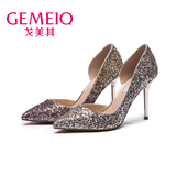 GEMEIQ/戈美其2016新款春单鞋欧美性感超高跟鞋尖头细跟浅口女鞋