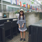 夏季新款韩版尺寸复古下摆流苏碎花时尚减龄学生甜美连衣裙