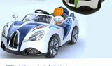 布加迪儿童电动汽车 可坐四轮遥控汽车男女宝宝玩具双驱双电