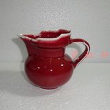 景德镇文革厂货瓷器/建国瓷厂单色釉老祭红釉公道杯/茶杯茶壶
