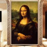 欧式油画 世界名画蒙娜丽莎画像背景墙纸 玄关走廊壁画 大厅背景