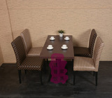 咖啡色铁艺西餐厅餐椅 咖啡厅餐桌椅快餐店椅 仿木奶茶甜品店椅子
