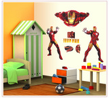 三代可移除墙贴 钢铁侠 PVC环保材质 客厅卧室儿童房男孩墙贴纸