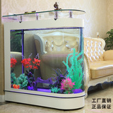 鱼缸欧式落地子弹头吧台玻璃生态水族箱大中型1.2米1.5米家用客厅