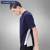 Lilbetter男士短袖T恤 2016夏季新品拼接体恤圆领休闲半袖男装t衫