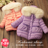 儿童装冬装韩版女童小宝宝清新森林系加厚保暖大毛领长款棉衣外套
