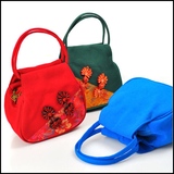 云南民族包包 时尚子母扣装饰印花双层拉链小巧实用手提包