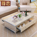 大理石茶几电视柜组合 大小户型简约现代家具 不锈钢客厅功夫茶桌