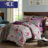 梦洁出品 MEE 磨绒四件套秋冬季 床上用品床单被套1.8m  赫敏花园