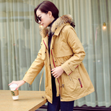 2015春季新款女装欧洲站时尚韩版中长款轻薄棉衣棉服潮外套