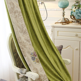 单色加厚客厅欧式现代简约卧室书房成品窗帘定制布料纯色雪尼尔
