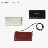 CHARLES&KEITH 长款钱包 CK6-10700397 菱格肩带多卡位手拿包