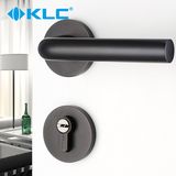 德国KLC黑色高品质现代简约门锁室内房门锁锁具太空铝门锁托尼锁