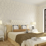 无纺布墙纸欧式3D立体温馨大马士革 现代卧室客厅电视背景墙壁纸