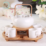 下午茶茶具套装简约创意加热陶瓷杯具 花茶壶欧式咖啡杯套具整套