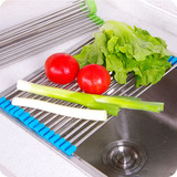 创意可折叠不锈钢厨房置物架 水槽沥水架碗碟架 水果蔬菜储物架