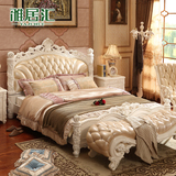 雅居汇 欧式床真皮双人床1.8米法式公主床婚床高档卧室家具实木床